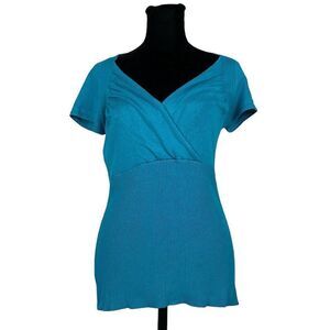 Chelsea & Theodore Stretch Knit V-Neck Blouse - Women’s L